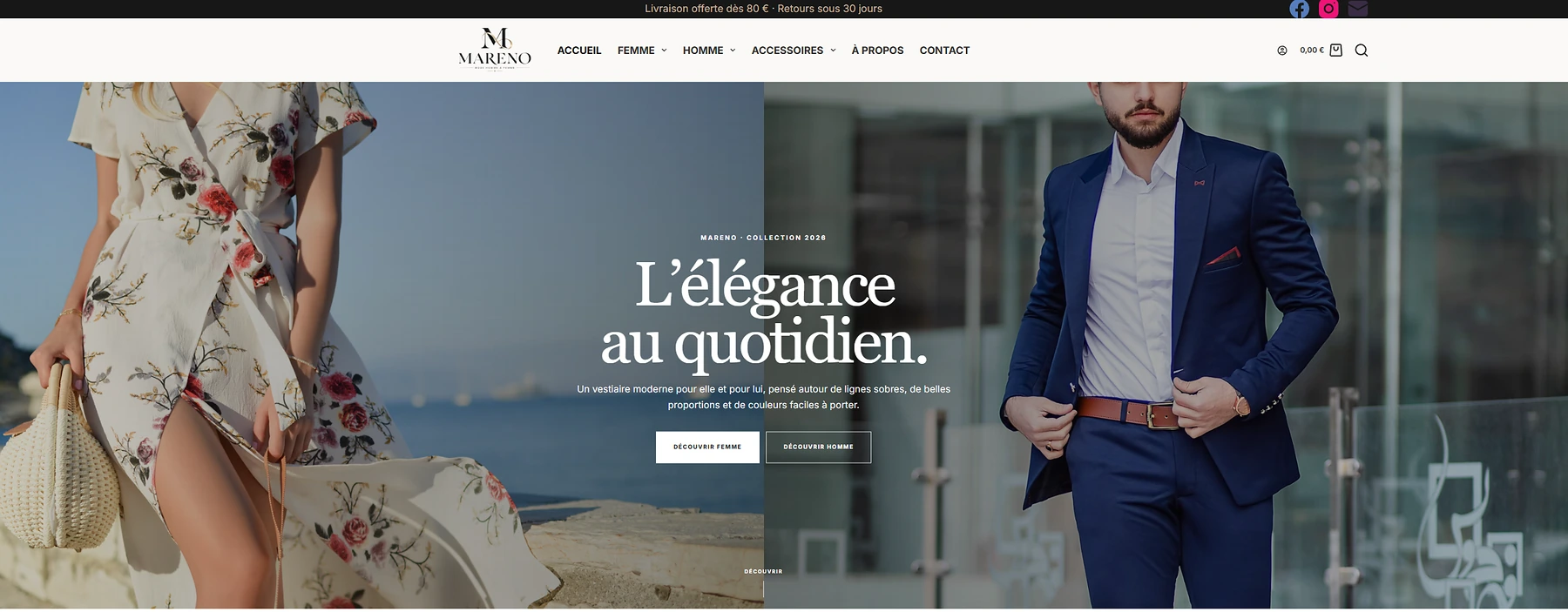 Aperçu ordinateur du modèle e-commerce