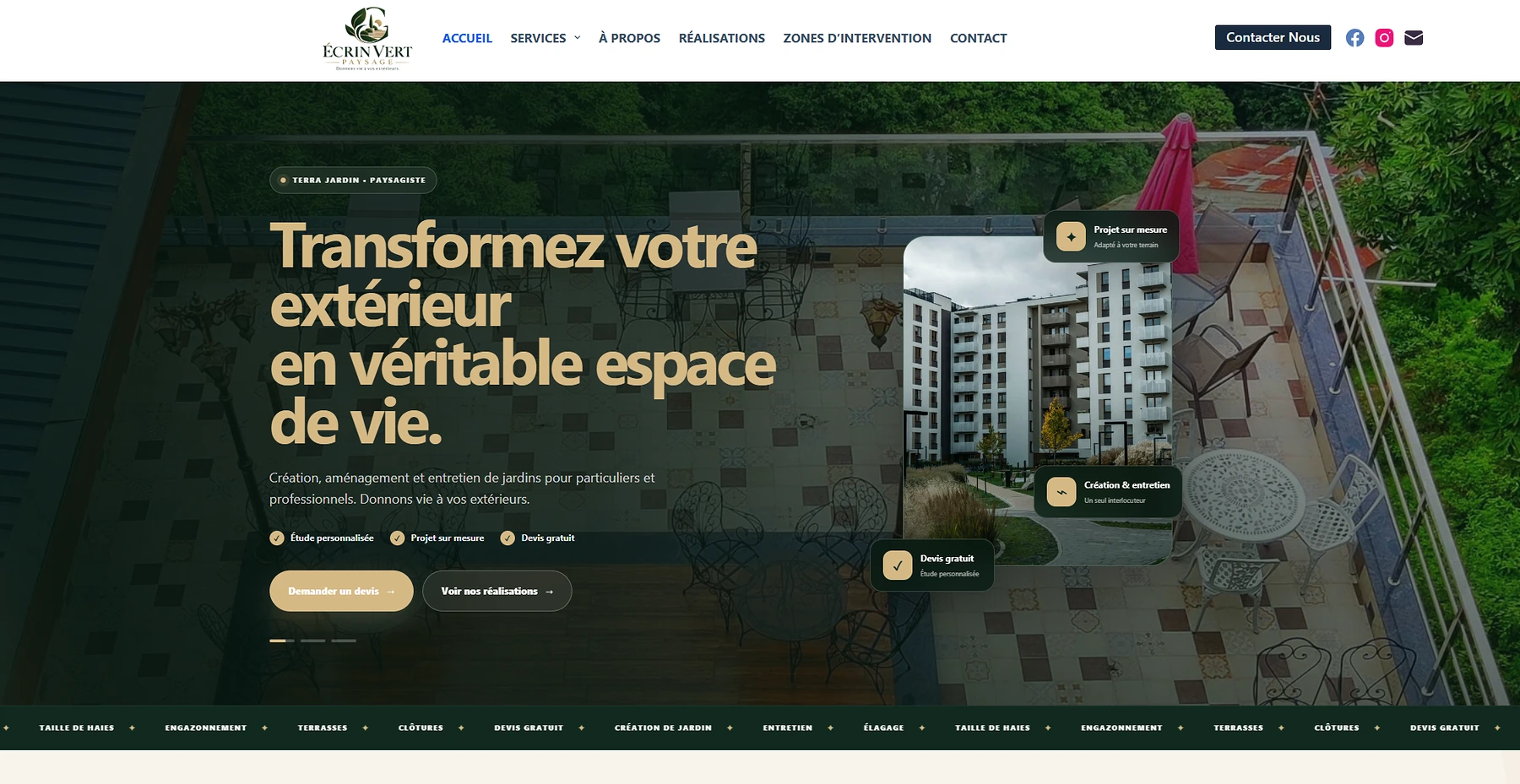 Modèle paysagiste Web Jouglet