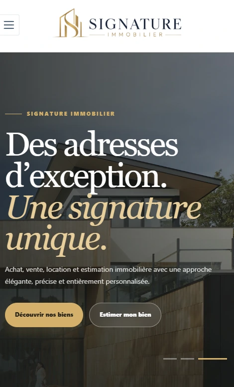 Aperçu mobile du modèle immobilier